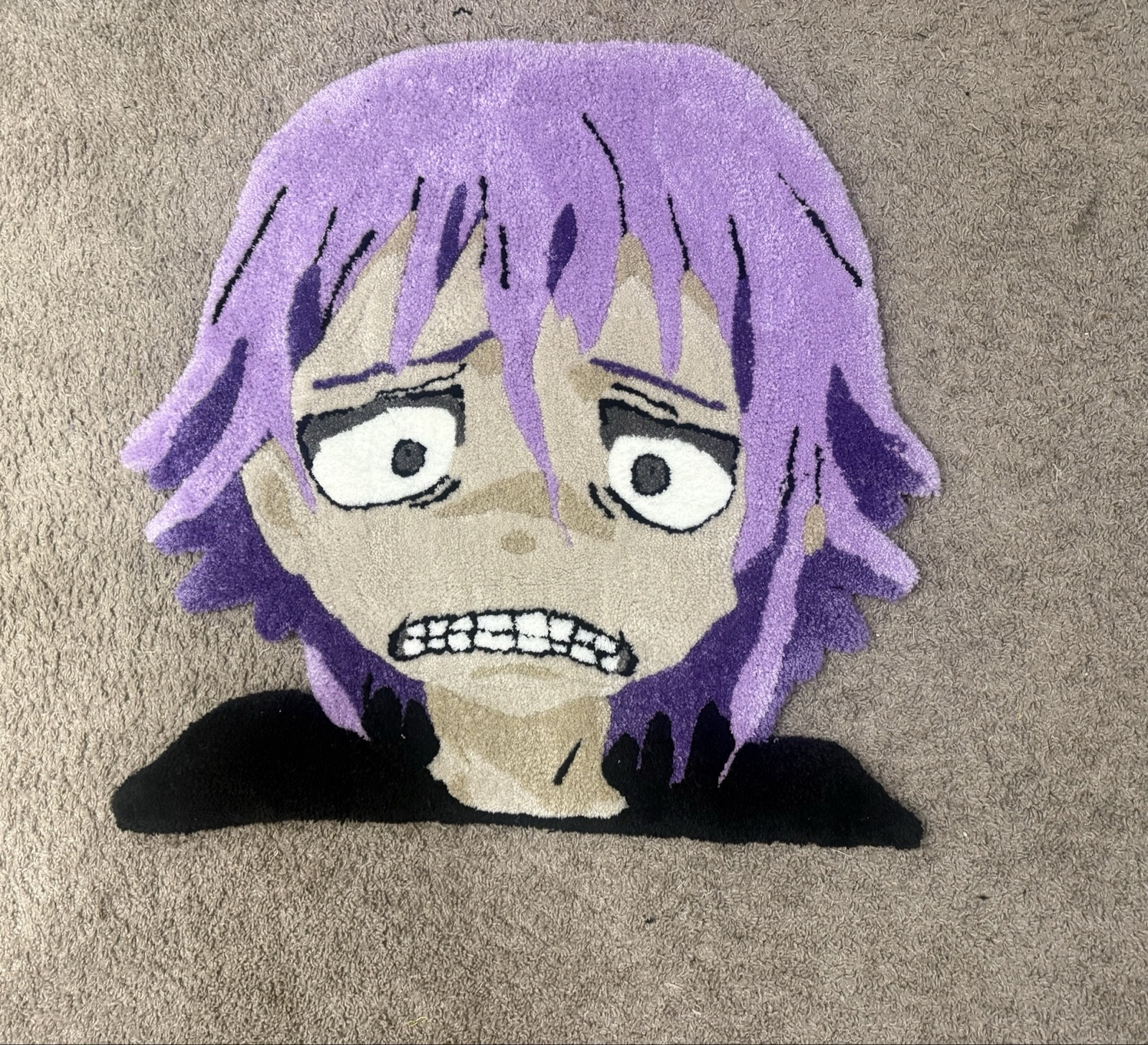 Custom anime-style face rug